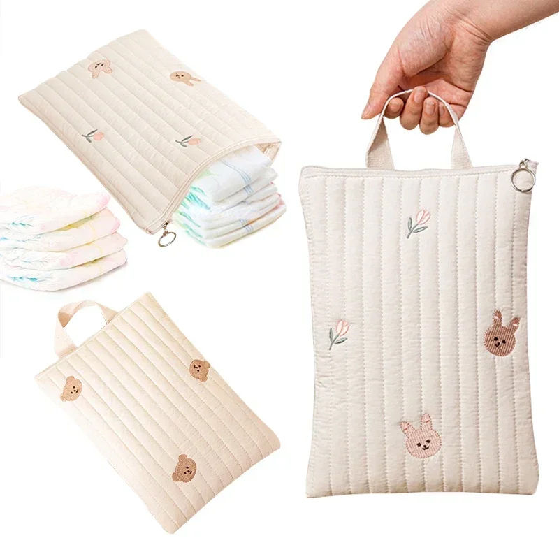 Cotton Mommy Bag Baby Diaper Bag Nappy Caddy Pouch Portable Stroller Storage Bag