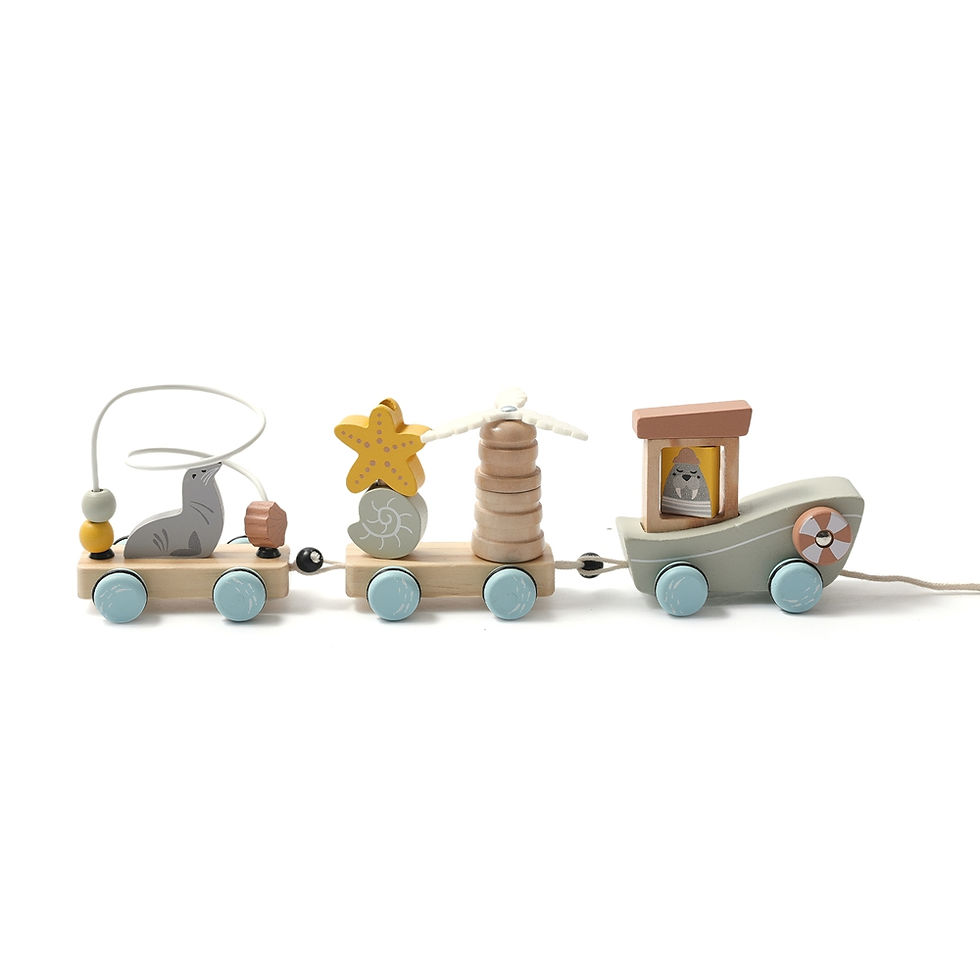 Thumbnail: Little Paws Montessori Wooden Toy Train Set
