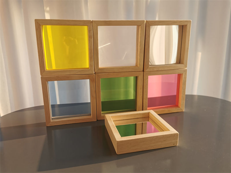 Thumbnail: Little Paws Wooden Rainbow Building Blocks — Sensory Stacking Set