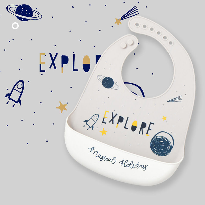 Thumbnail: Little Paws Silicone Baby Bib — Cartoon Design