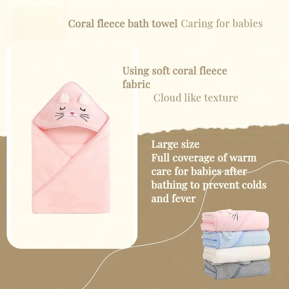 Thumbnail: New Soft Coral Velvet Baby Bath Towel, Warm Ultra Plush Bathrobe, Fast Water Abs