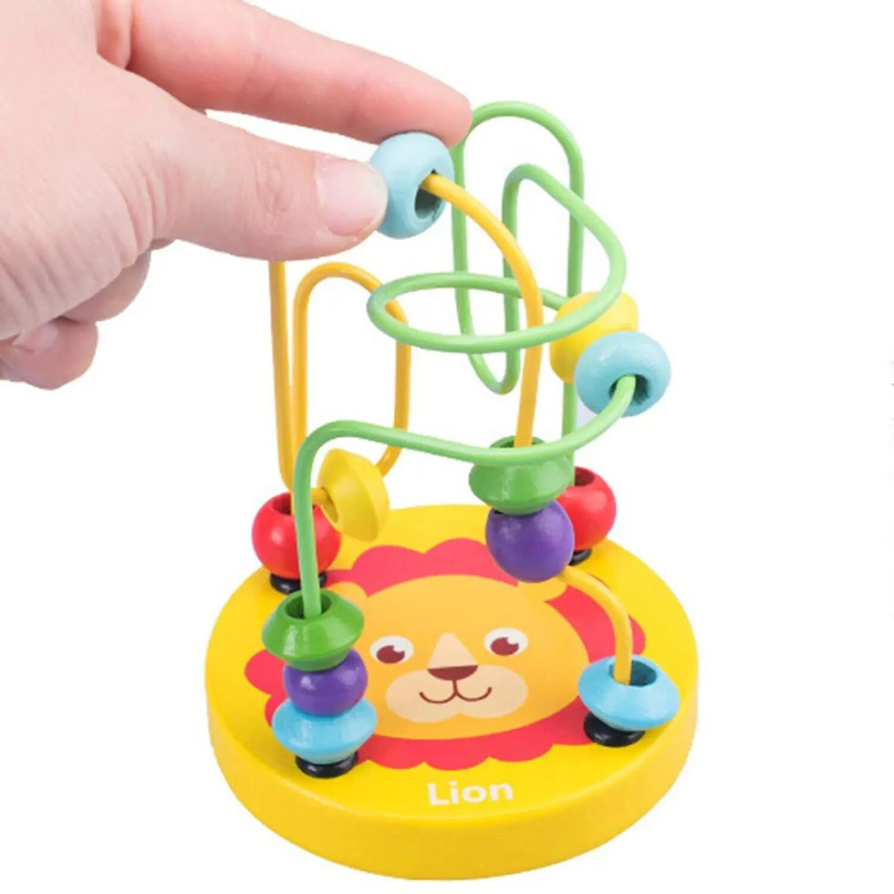 Thumbnail: Colorful Wooden Roller Coaster Educational Circle Toy For Preschool Learning Bea
