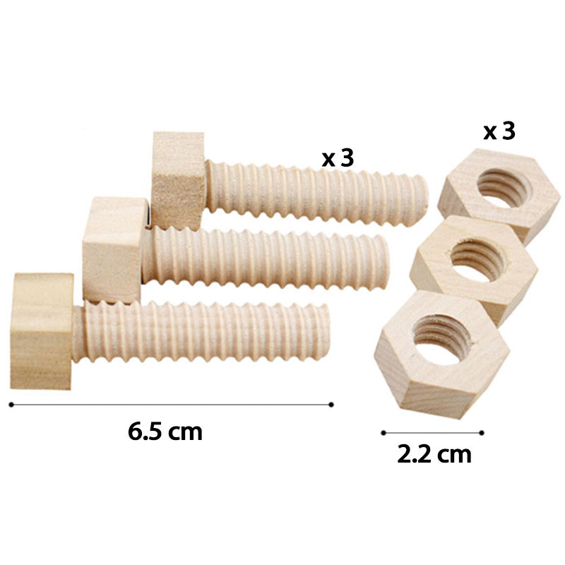 Thumbnail: Beech Baby Toys Screw Nut Wooden Building Block Early Education Geometry Shape M