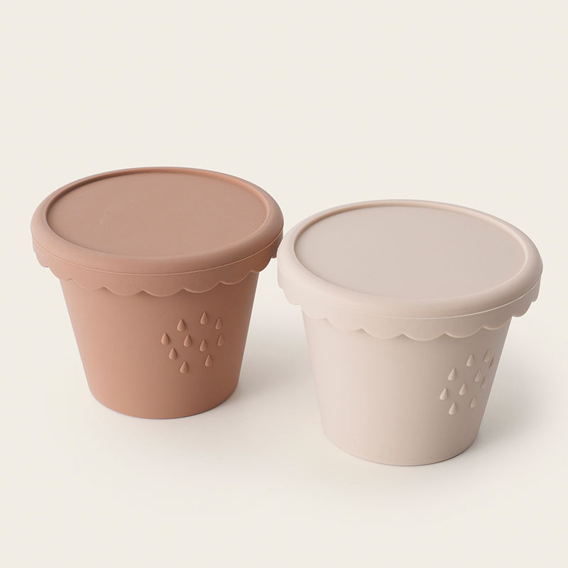 Thumbnail: 3 Pack Silicone Baby Food Storage Containers, 4 oz Reusable Small Snack Containe