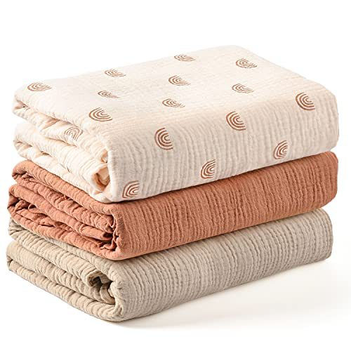Thumbnail: Baby cotton yarn quilt three-piece wrapping towel newborn six-layer wrapping bla