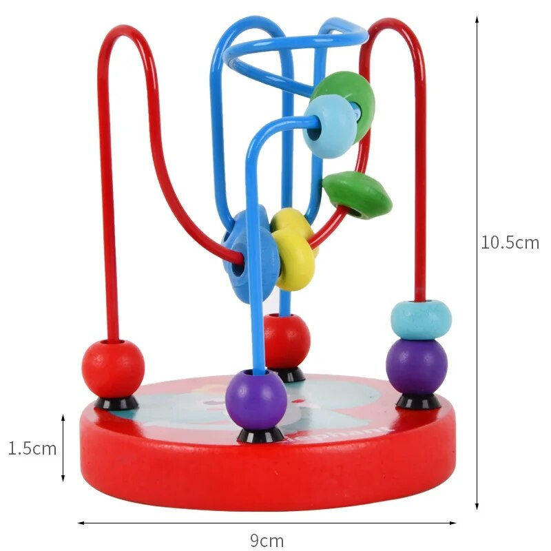 Thumbnail: Colorful Wooden Roller Coaster Educational Circle Toy For Preschool Learning Bea
