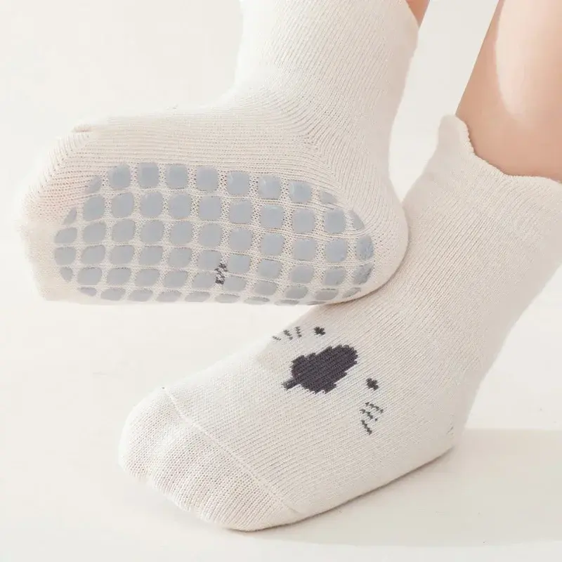 Thumbnail: 3/5 Pairs Baby Adorable Animals Pattern Non Slip Floor Socks, Breathable Casual 
