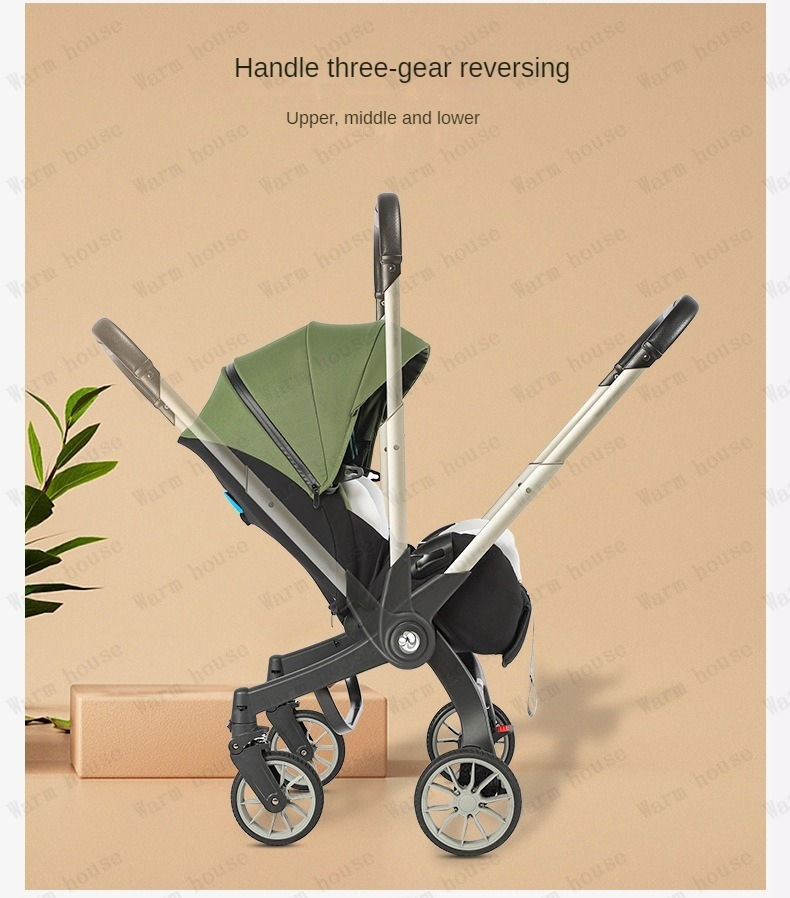 Thumbnail: 4-in-1 baby two-way stroller Multifunctional newborn baby stroller 3in1 Foldable