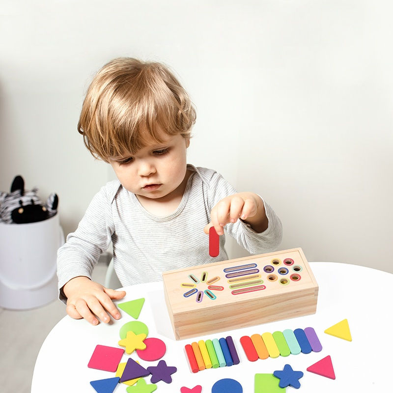 Thumbnail: 3D Shapes Geometric Solids Wooden Color Toy Sorting Toy Developmental Training M