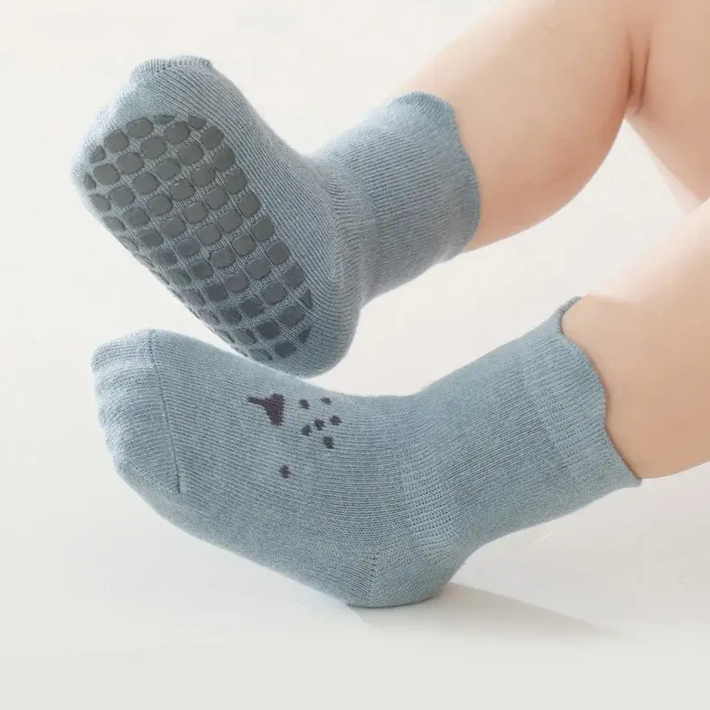 Thumbnail: 3/5 Pairs Baby Adorable Animals Pattern Non Slip Floor Socks, Breathable Casual 