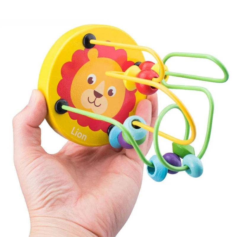 Thumbnail: Colorful Wooden Roller Coaster Educational Circle Toy For Preschool Learning Bea