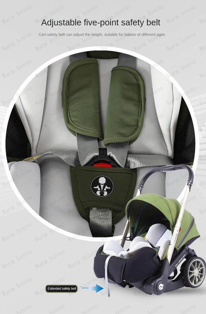 Thumbnail: 4-in-1 baby two-way stroller Multifunctional newborn baby stroller 3in1 Foldable
