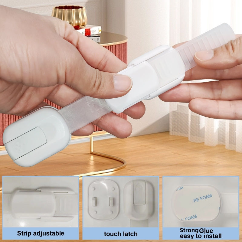 Thumbnail: Baby Safety Lock Drawer Child Safety Cabinet Locks Adhesive Cabinet Drawer Door 