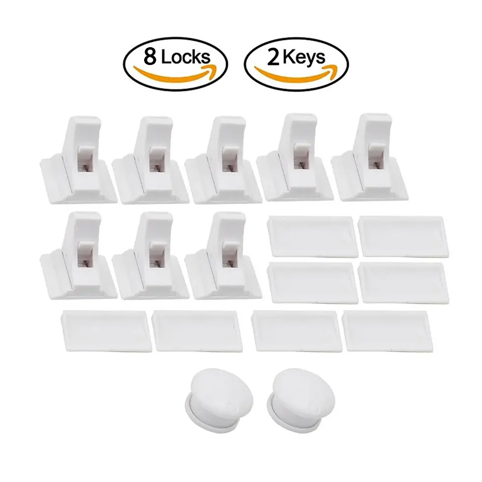 Thumbnail: Drawer Latch Cabinet Door Magnetic Child Safety Lock Limiter Children Protection