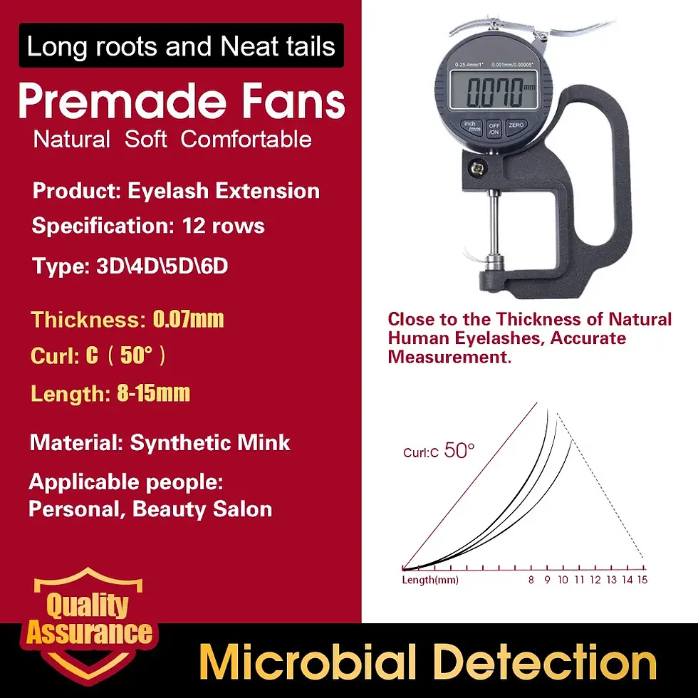 Thumbnail: NAGARAKU Eyelashes Mink Makeup 12 Lines 3d-6d Premade  Fans Russian Volume