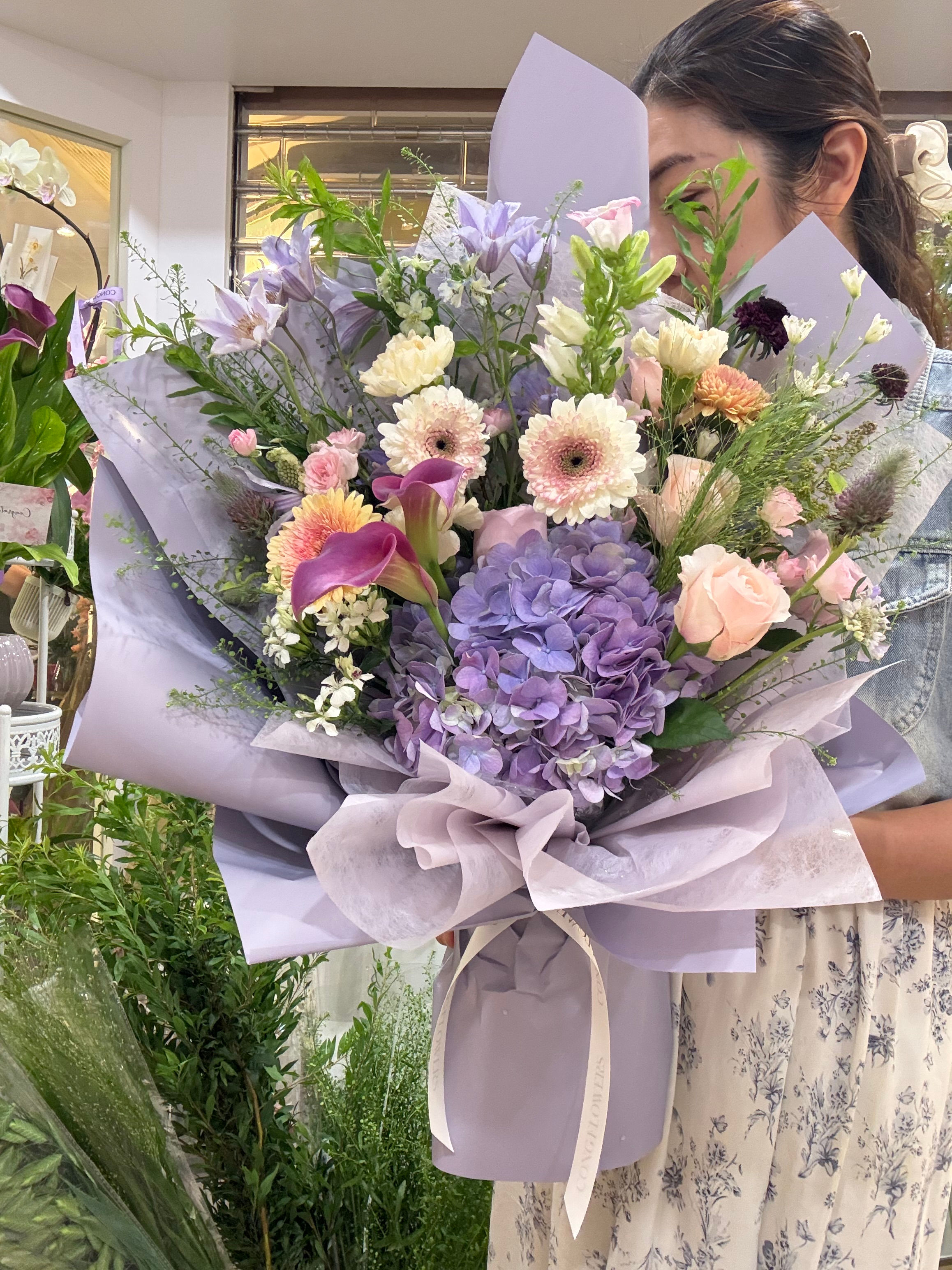 Purple and pink large bouquet