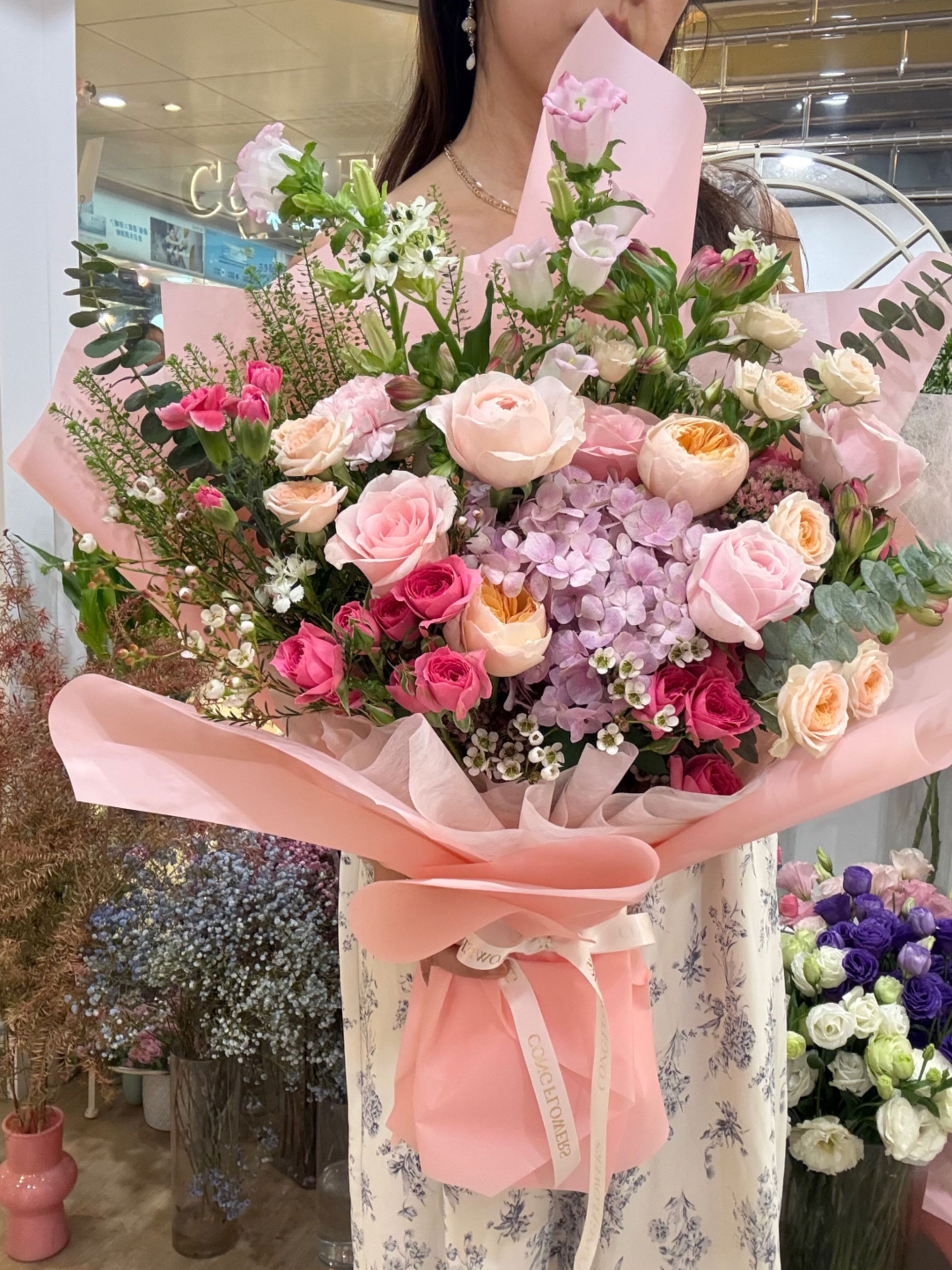 Pinky coral large bouquet