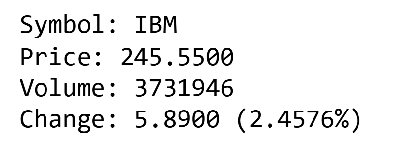 GLOBAL_QUOTE python response