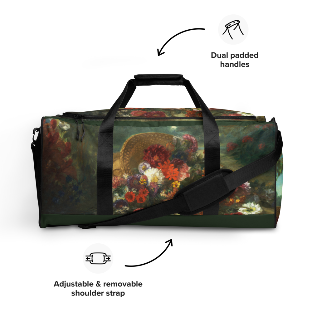Duffle bag. “Basket of Flowers” (1848) by Eugene Delacroix 