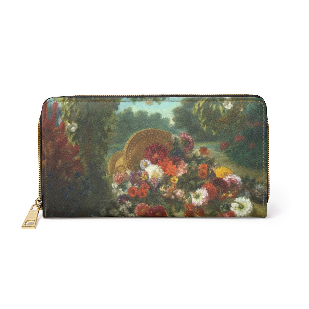 Zipper Wallet. Basket of Flowers by Eugène Delacroix (1848–49)