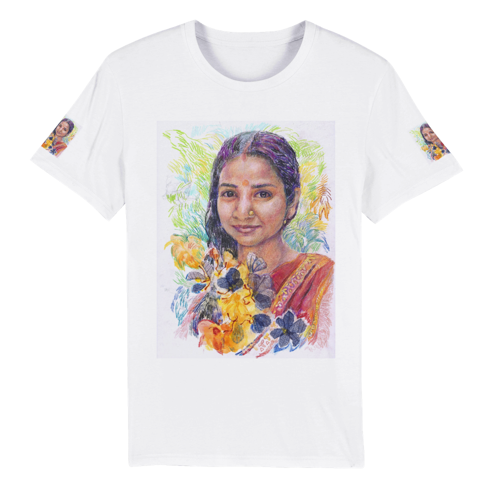 Organic Unisex Crewneck T-shirt. Artwork "Prasana" by Maria Papafili
