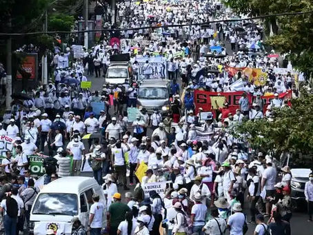 El Salvador: miles se unen a protestar en la "Marcha Blanca"