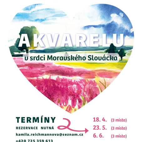 Jarní výtvarný kurz AKVARELU pro dospělé v srdci Moravského Slovácka