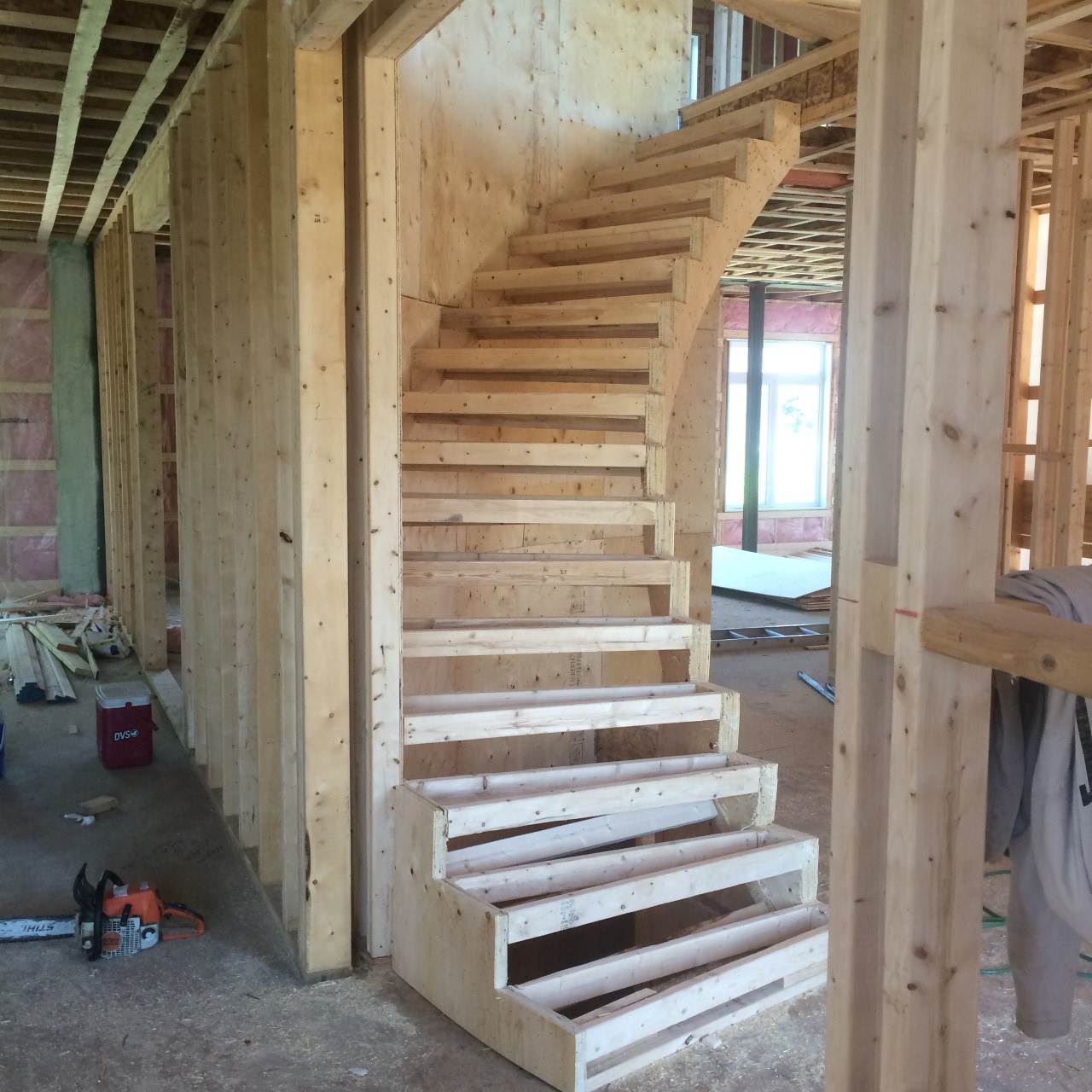 Charpente d'escalier en rond