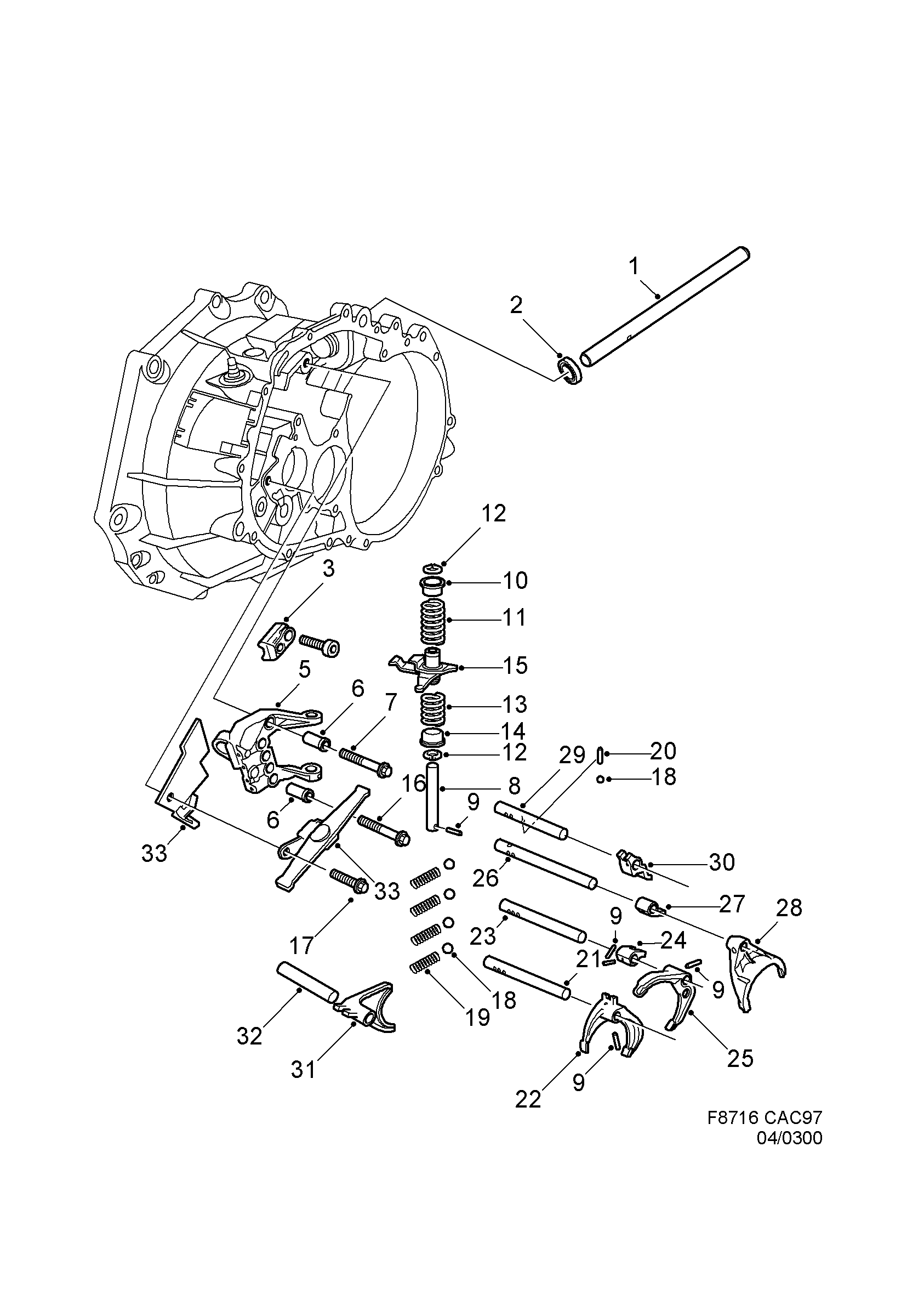 93177643  Gear selector fork - Shift rail  MT No.29 on image