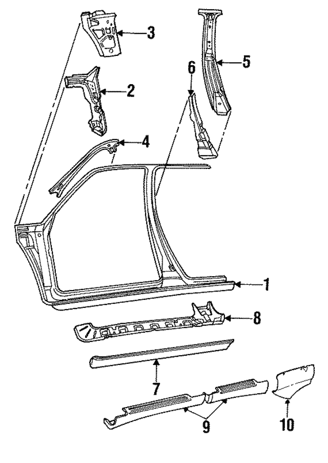9266271  HINGE PILLAR  Door frame  -LH No.3 on image