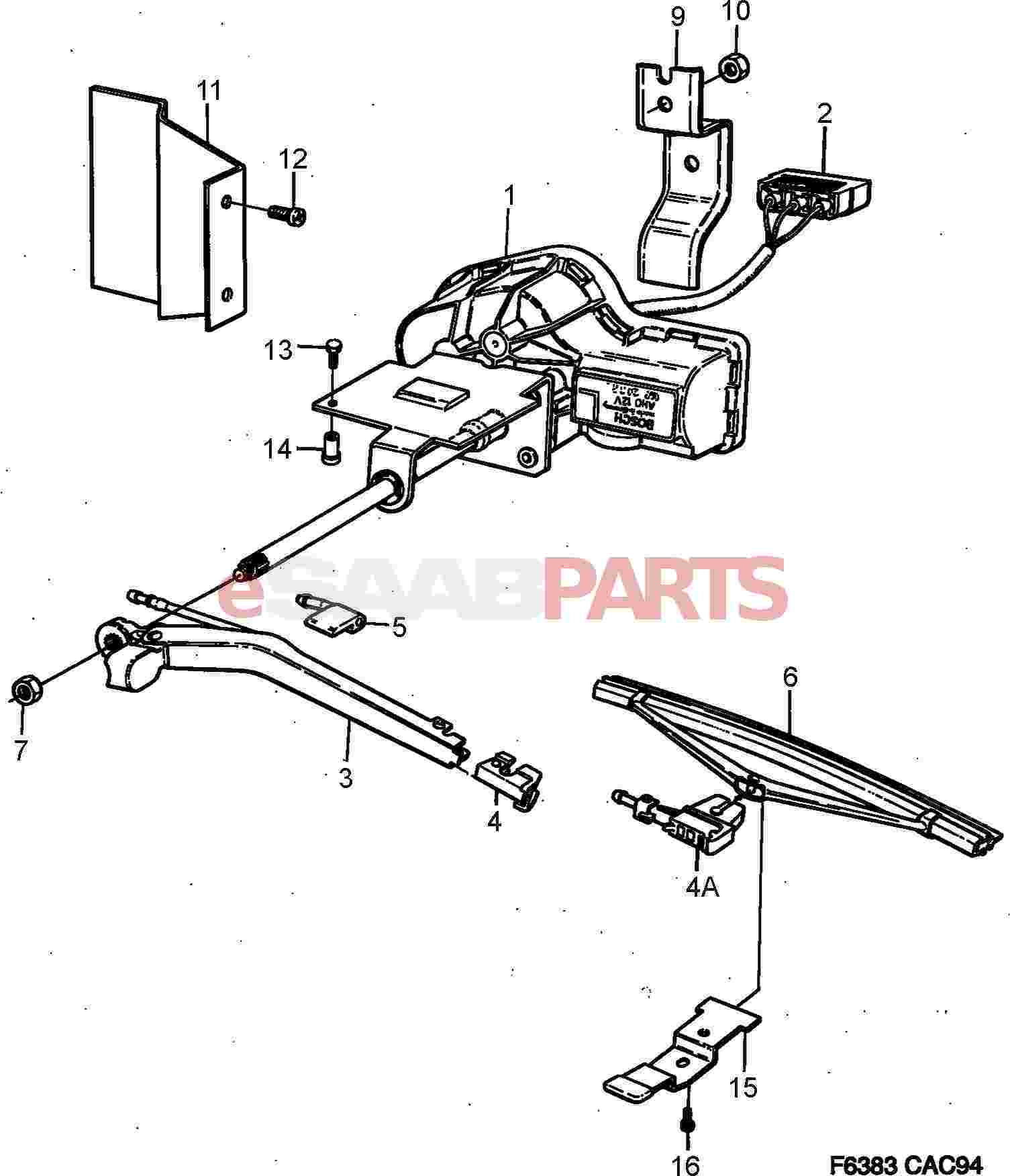 9501495  Bracket  Headlamp wiper  No. 9 on image