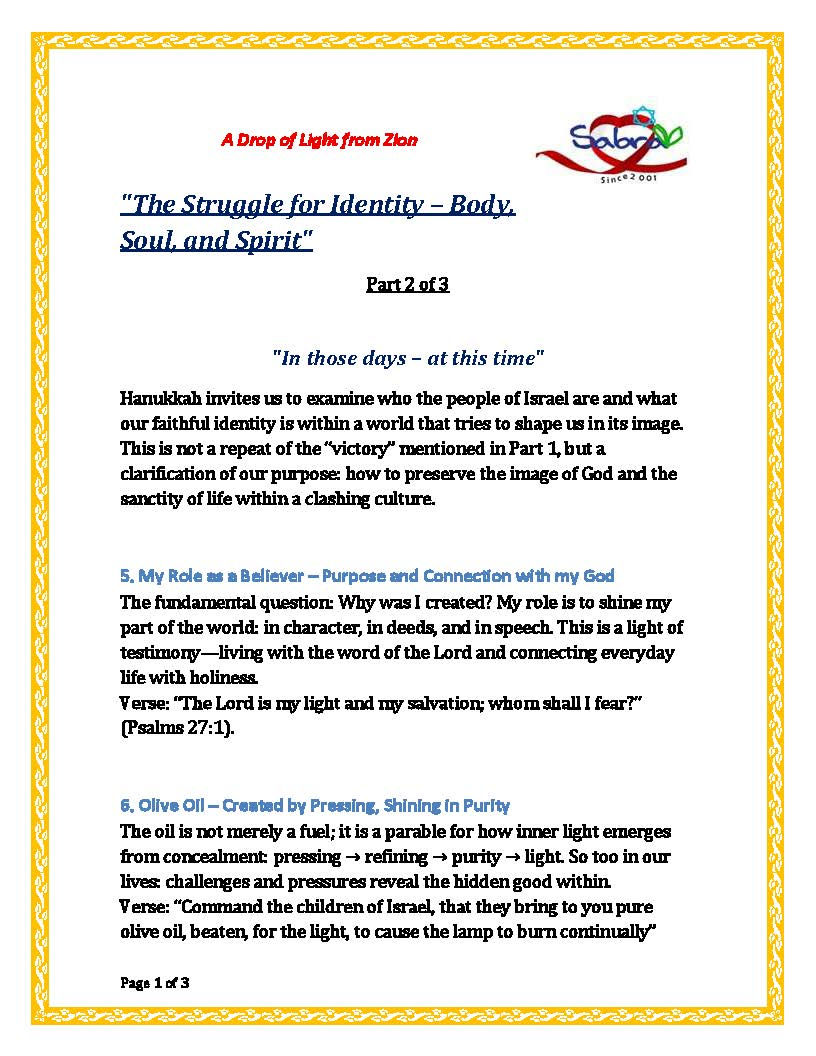 "The Struggle for Identity – Body,Soul, and Spirit"