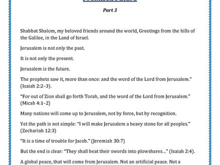 Jerusalem – Our Responsibility and the Promised Future