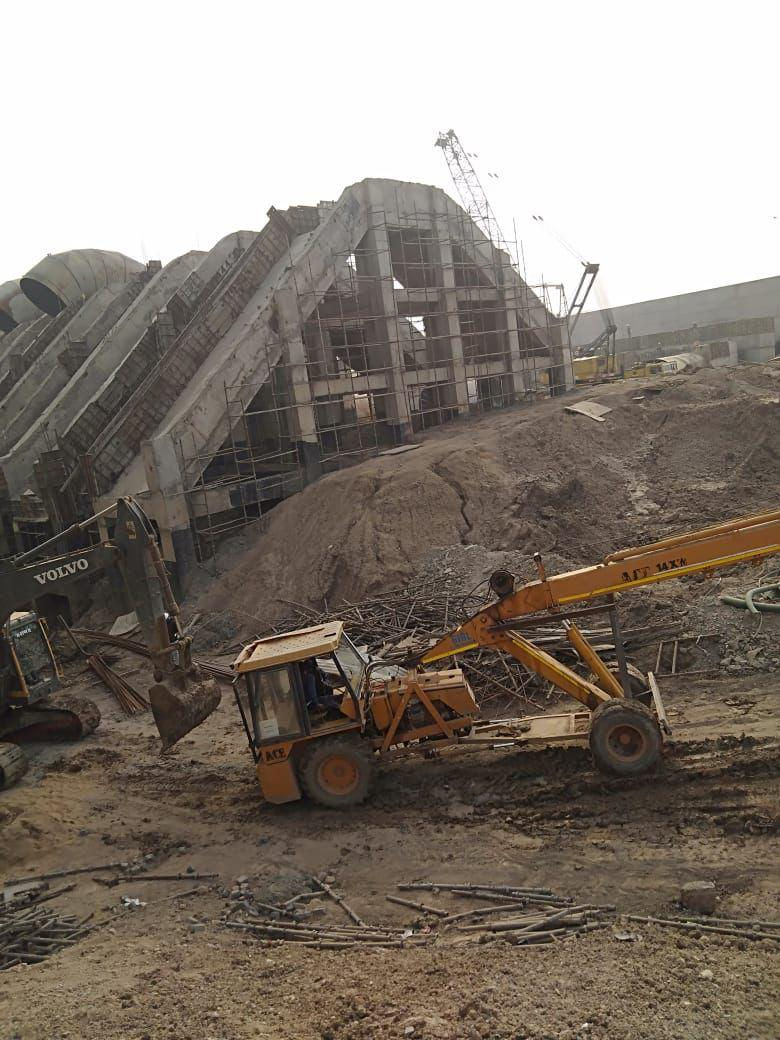 Construction equipment in operation