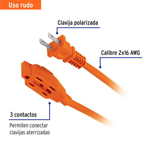 Miniatura: Extensiones de uso rudo, calibre 16, porta extensión