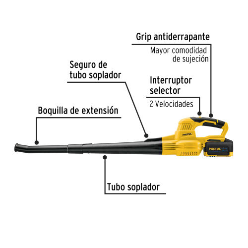 Miniatura: Sopladora inalámbrica 20V, 1 batería 4Ah, 1 carg. PRETUL