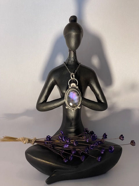 Thumbnail: No. 7 Violet Labradorite & Sterling Silver Medium Oval Pendant
