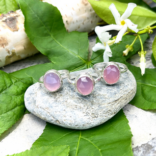 Beautiful lavender chalcedony and sterling silver rings