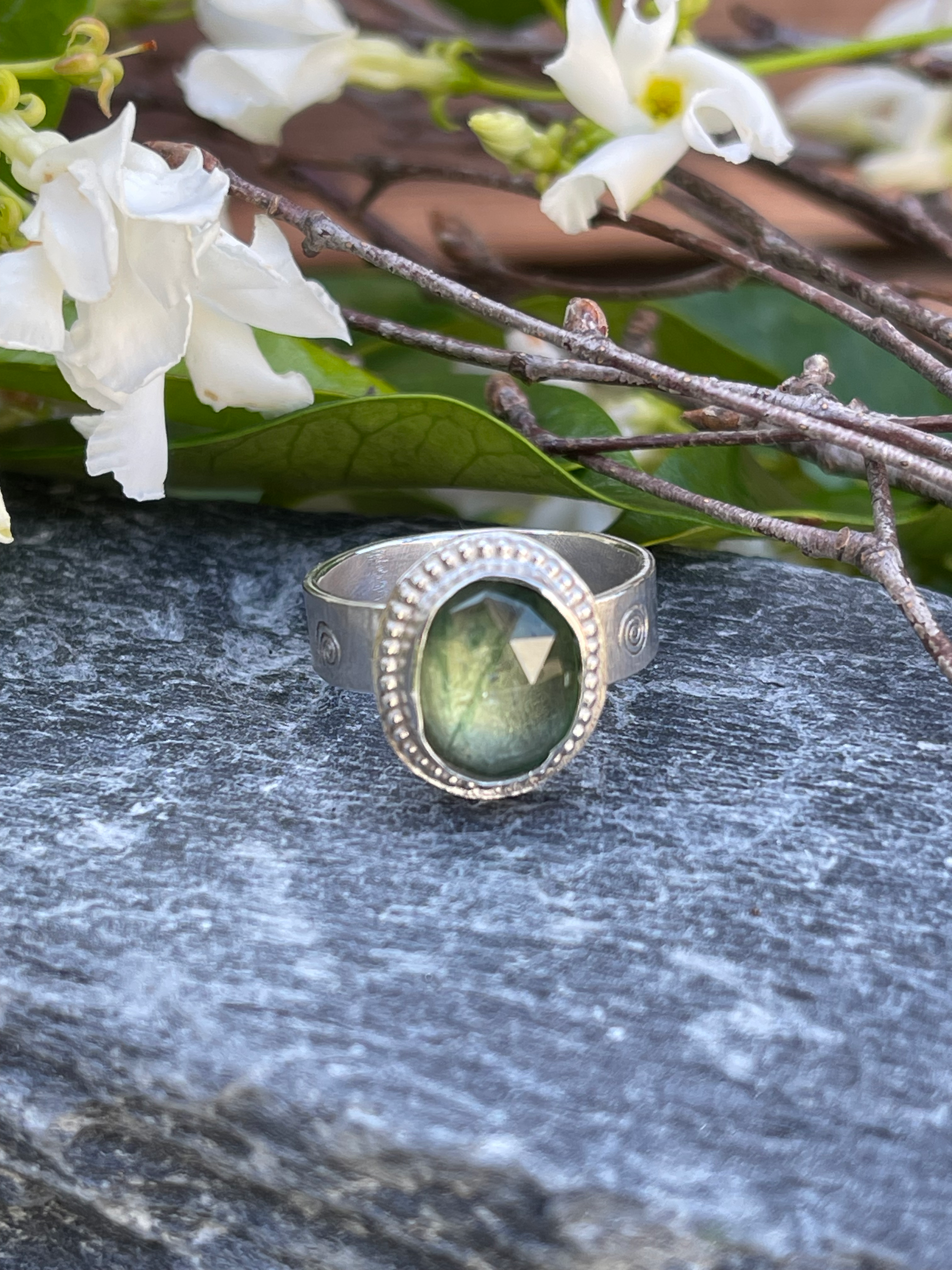 Kyanite & Sterling Silver Ring -Size 4