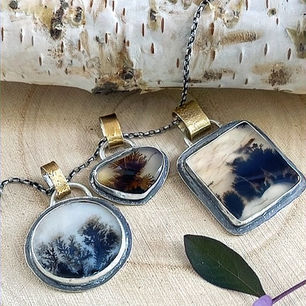 Beautiful handmade dendritic sterling silver pendant.
