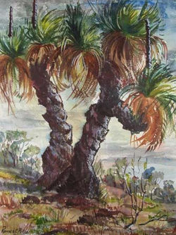 Yucca trees by Ronald C Bell