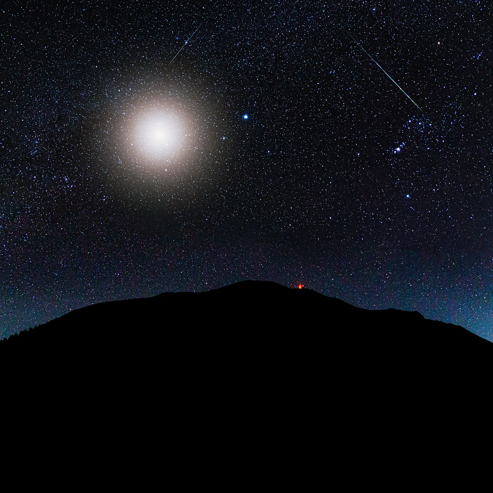 Bright light in the night sky