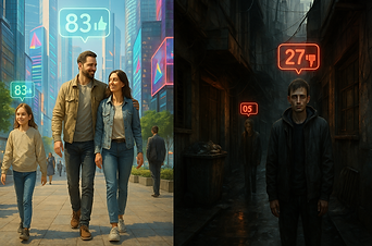 social reward ai, city with good people and city with bad people seperate