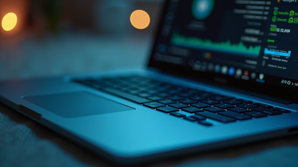 Close-up view of a digital lock on a laptop keyboard