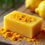 Thumbnail: Lemon & Turmeric Natural Organic Soap on wood board with lemon and turmeric