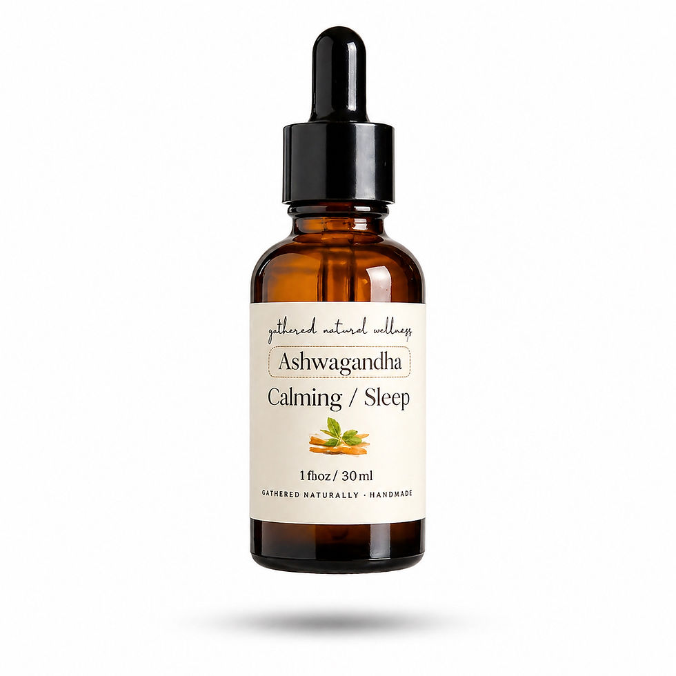 Thumbnail: Ashwagandha Natural Calming Tincture in amber glass dropper bottle