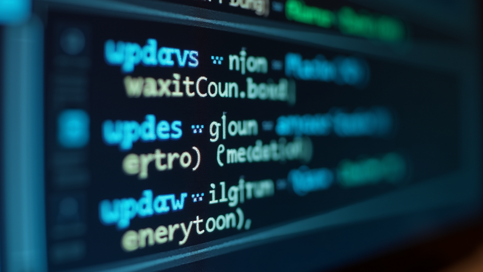 Close-up view of a computer screen displaying software update notifications