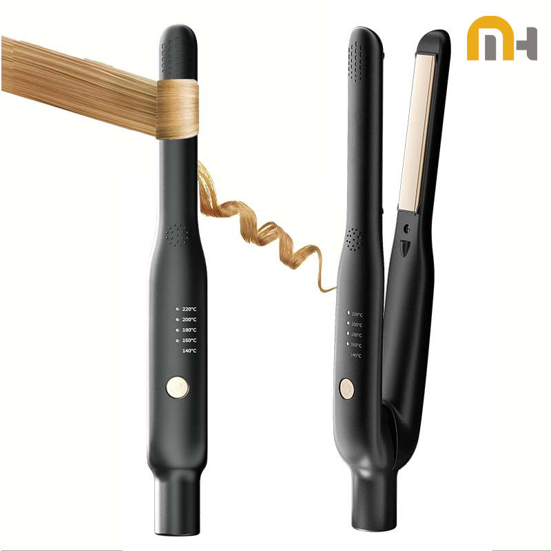 2-in-1 Mini Hair Straightener & Curler - Ceramic Fast Heating 140-220°C - Porta