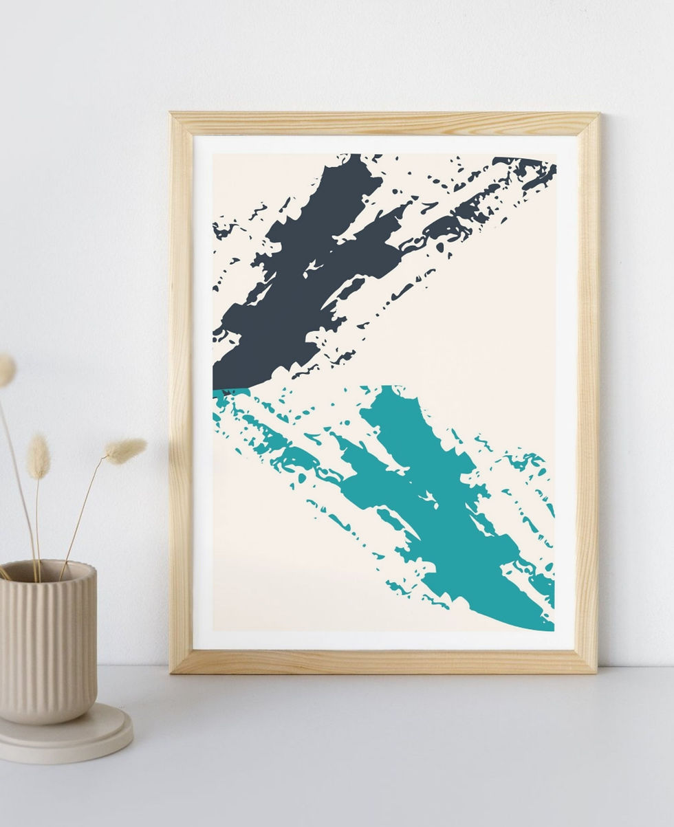 Thumbnail: Abstract art prints, wall art, home décor, café decor, office art, hotel room art, vibrant prints, unique designs, local, NZ.