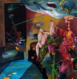 Shout-sough-grouse-mouth-louse-poo, olio su tela 120x120 cm, 2020.jpg